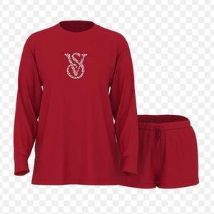 Victoria's Secret Cotton Shine Logo Pajama Sleep Set Women’s Sz S